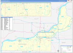 Rock Island County, IL Digital Map Basic Style